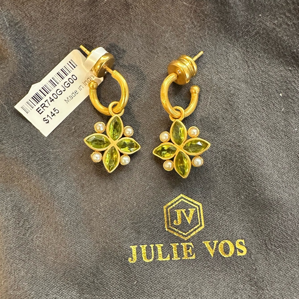 Julie Vos - Charlotte Hoop & Charm Earrings